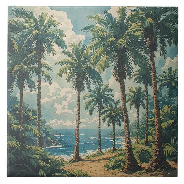 Carreau Oasis côtier tropical (Devant)
