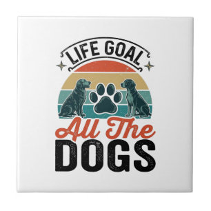 Carreau Objectif de vie Tous les chiens Conception vintage