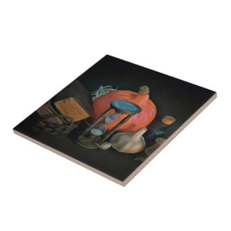 Carreau Objets de sorcellerie sur une table dans une pièce