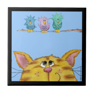 Carreau Observation d'oiseaux - Montres de chats Oiseaux a