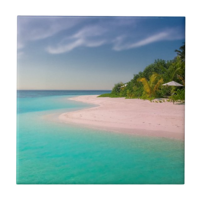 Carreau Océan aigue-marine Plage tropicale Paysage (Devant)