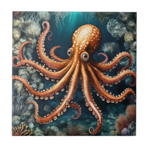 Carreau Océan Octopus Bleu profond