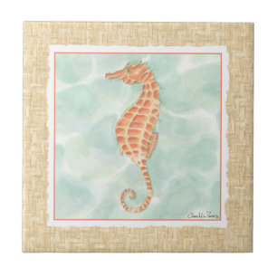 Carreau Ocean Orange Seahorse