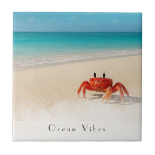 Carreau Ocean Vibes - Dessous de verre de plage personnali