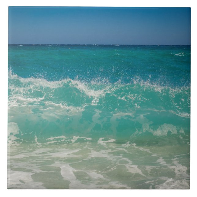 Carreau Ocean Waves Sea Coastal Aqua Nautical Beach Sea Ce (Devant)