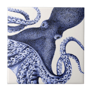 Carreau Octopus bleu paysage
