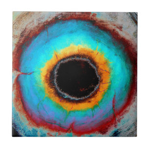 Carreau Oeil cosmique éthéré Monogramme Abstrait Vibrant A