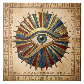 Carreau Œil d'Horus avec hiéroglyphes égyptiens spirituels