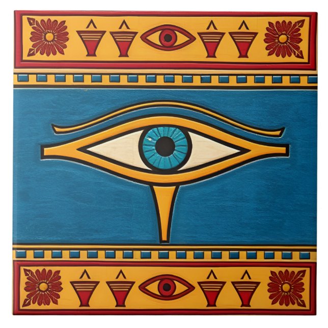 Carreau Œil d'Horus égyptien, Œil de Râ divinité égyptienn (Devant)