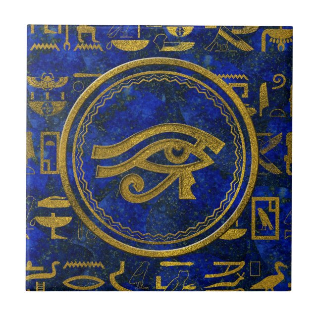 Carreau Oeil égyptien de lazulite de Horus - de Wadjet (Devant)