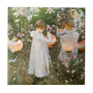 Carreau Œillet, Lys, Lys, Rose de John Singer Sargent
