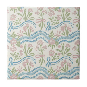 Carreau Œillet prépa grandmillennial floral rayure ondulée