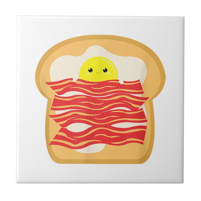 Carreau Oeuf Amusant Dans Un T-Shirt Lit Bacon - Brea Nour (Devant)