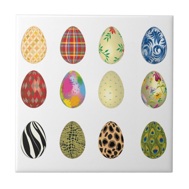 Carreau oeufs de pâques colorés (Devant)