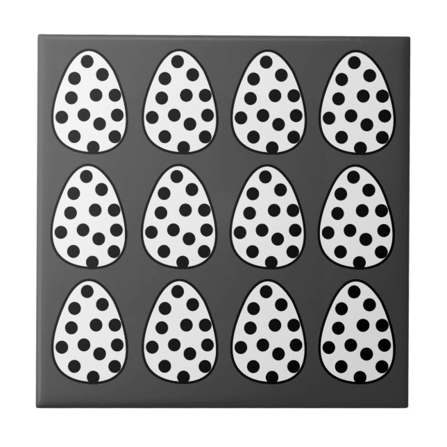 Carreau Œufs de Pâques pois Happy Easter  (Devant)