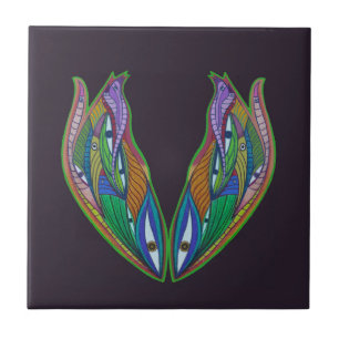 Carreau Oeuvre Abstraite vibrante - Psychédélique visionna