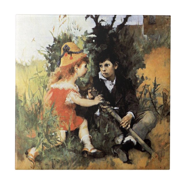 Carreau Œuvre d'art de Carl Larsson, Clair Obscur,  (Devant)