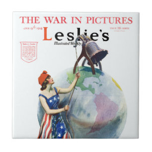 Carreau Œuvre d'art de couverture de magazine de Lady Libe