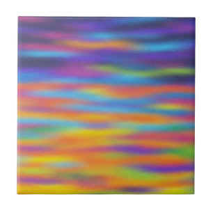 Carreau Œuvre d'art du ciel du désert au coucher du soleil