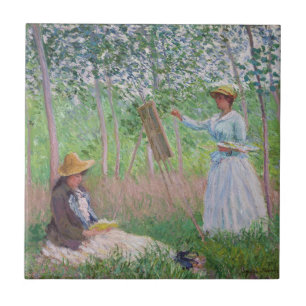 Carreau Œuvre d'art forestière vintage de Monet