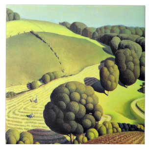 Carreau OEuvre d'art Grant Wood, Young Corn,