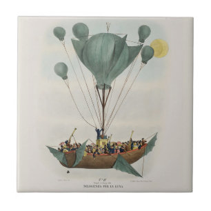 Carreau Œuvre d'art représentant un ballon dirigeable anti