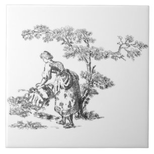 Carreau OEuvre d'art rural antique