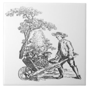 Carreau OEuvre d'art rural antique
