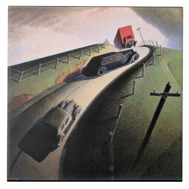 Carreau OEuvre de Grant Wood, Death on the Ridge Road (Devant)