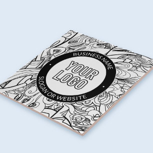 Carreau OEuvre de ligne moderne et votre logo avec texte m