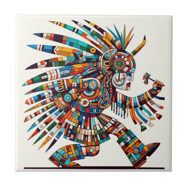 Carreau Oeuvre d'une danseuse autochtone de Kachina (Devant)