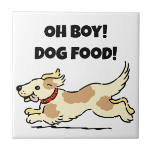 Carreau Oh Boy Chien Nourriture Affamé Chiot Illustration
