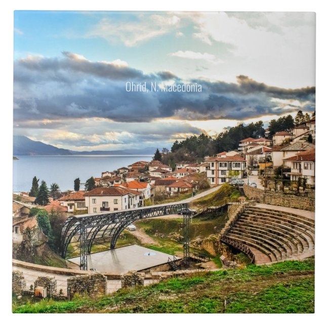 Carreau Ohrid, Macédoine vue panoramique (Devant)