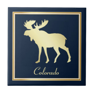 Carreau Oie du Colorado d'or en bleu