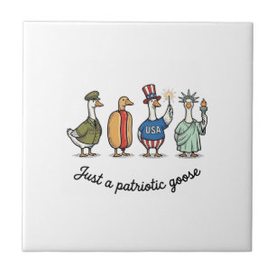 Carreau Oie Patriotique Gravure Vintage Drôle de Chemise U