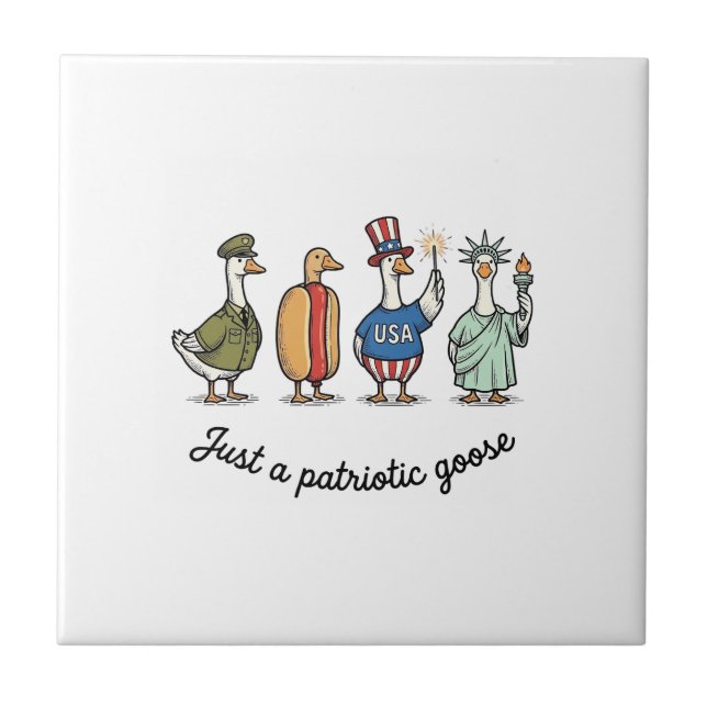 Carreau Oie Patriotique Gravure Vintage Drôle de Chemise U (Devant)