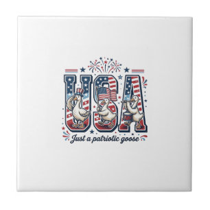 Carreau Oie Patriotique USA Vintage Quatrième Juillet Chem