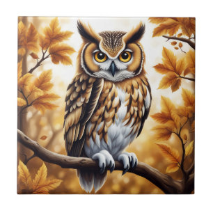 Carreau Oiseau de Chouette d'automne