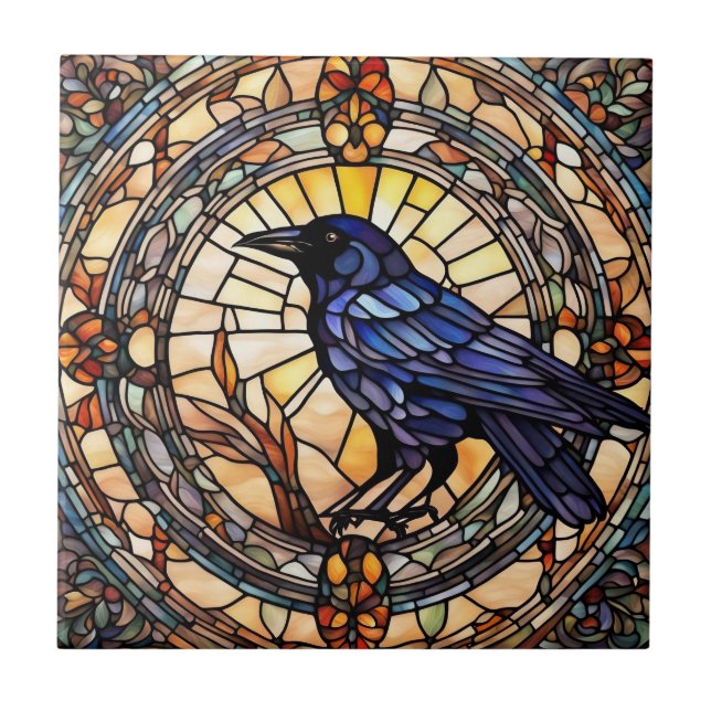 Carreau Oiseau de verre de Corbeau noir (Devant)