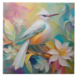 Carreau Oiseau d'Imaginaire tourbé d'or