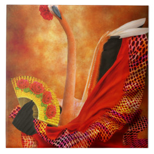 Carreau Oiseau - Flamant rose - Danseuse de flamengo