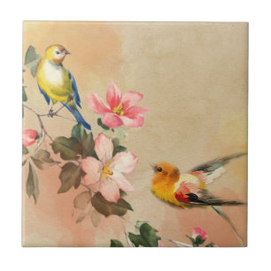 Carreau Oiseau floral coloré