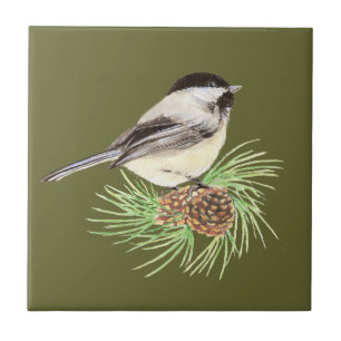 Carreau Oiseau mignon de Chickadee, nature, faune, animal