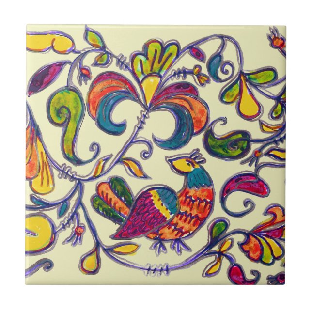 Carreau Oiseau nordique (Devant)