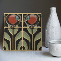 Oiseau sur Fleurs Décor Art Déco Nouveau