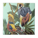 Carreau Oiseaux au Paradis - Grands Oiseaux<br><div class="desc">Birds Paradise IV par Melissa Wang. Des oiseaux tropicaux perchent au sommet de feuilles tropicaux de formes et de types variés. | 143055Z</div>
