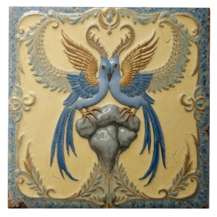 Carreau Oiseaux-chanteurs à ailes dorées