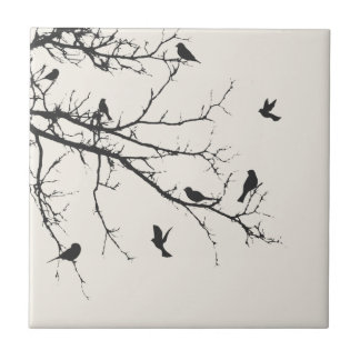 Carreau Oiseaux en noir et blanc