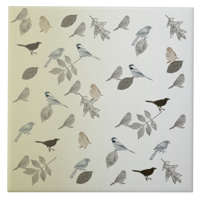 Carreau Oiseaux et Feuilles (Devant)