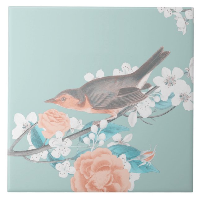 Carreau Oiseaux et fleurs (Devant)